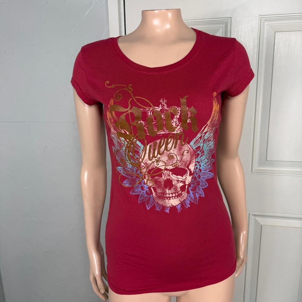 Vintage Y2K Wet Seal Women's Shirt Medium Cotton Baby Tee Rock Queen T-shirt EE6